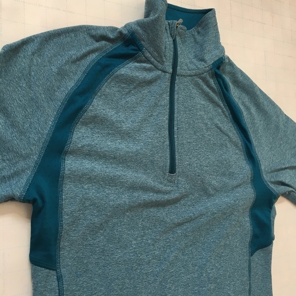 Champion Duo Dry  1/4 Zip Long Sleeve Grayish Green Blue  Activewear Top Size XS - Picture 13 of 16
